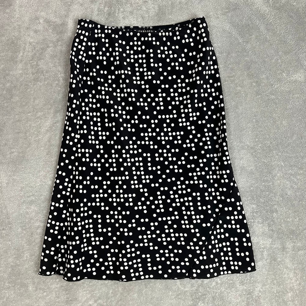 Vintage Tabloid Midi Skirt Womens S Polka Dot Y2K A Line Retro Minimalist